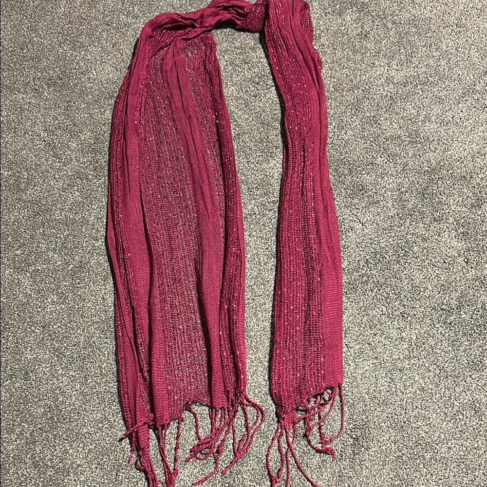 Pink scarf with tassels